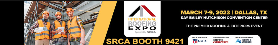 SRCA Booth 9421 at the 2023 International Roofing Expo in Dallas Texas