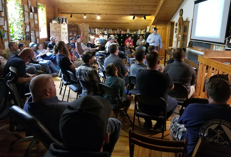 Slate Roof Insurance Claims and Damage Assessments seminar held at the Slate Roofing Contractors Association 2025 conference.