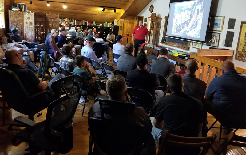 Joe Redd of Durable Slate conducts a seminar on soldering safety at the 2025 SRCA Conference in Grove City, PA. Joe Redd of Durable Slate conducts a seminar on soldering safety at the 2025 SRCA Conference in Grove City, PA.