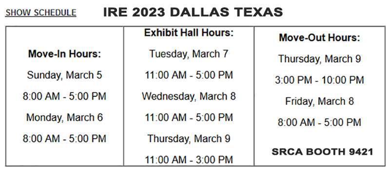 Register for the IRE 2023 Dallas Texas Schedule