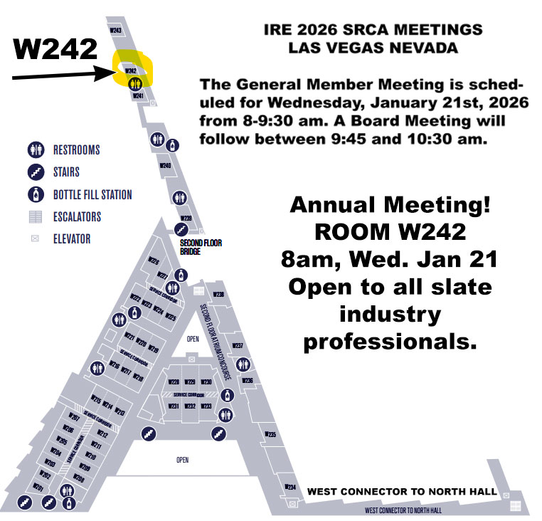 Slate Roofing Contractors Association Meeting Room at the International Roofing Expo 2026 in Las Vegas Nevada.